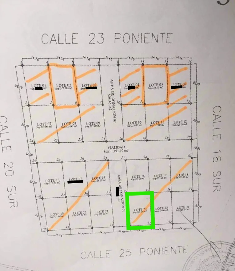 Mapa de ubicación Manzana 173 Lote 22